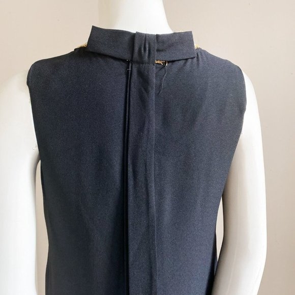 Vintage Pussy Cats by CArla Jane Black Wool Crepe 60s Mod Sheath Dress S - Picture 5 of 7